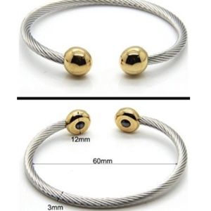 18k Gold Silver Ionic Magnetic Wellness Bracelet